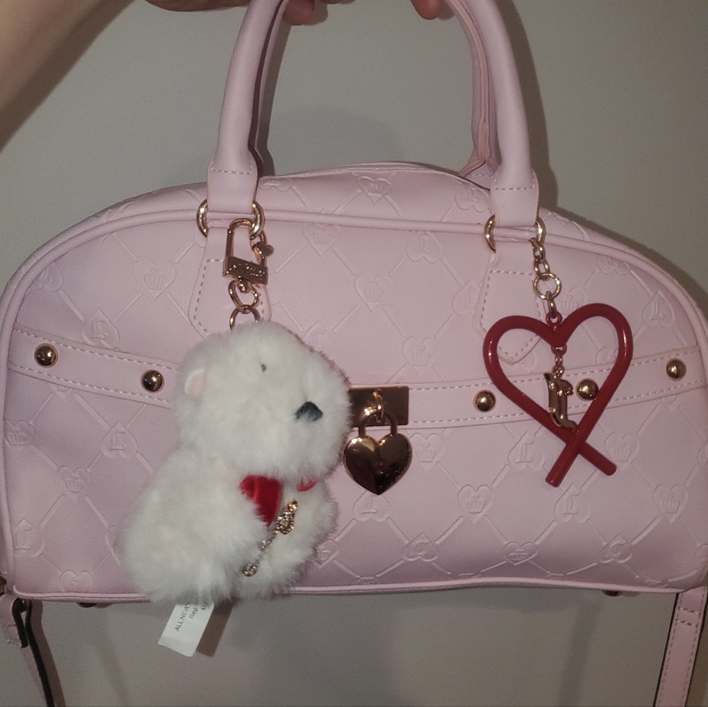 Pink Heart-Accent Satchel Handbag - Women Bags